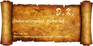 Debreczenyi Konrád névjegykártya